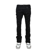 Embellish Rhinestone Flare Denim - Black