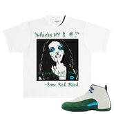SOME RICH B!TCH T-SHIRT — WHITE & GREEN