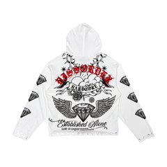 Diss the order zip up hoodie WHITE image 1