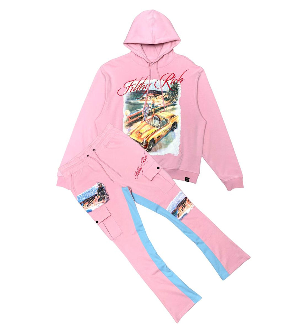 FILTHY RICH HOODIE SET PINK image 0