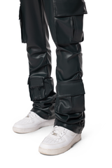 UTILITY PU STACKED PANTS OLIVE image 2