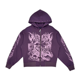 Oversized full zip hoodie Plum image 0