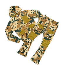 Camo Print Hoodie & Pant Set Dark Tan image 0