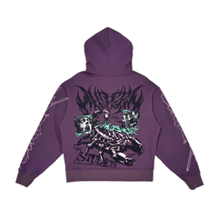 Oversized full zip hoodie Plum image 1