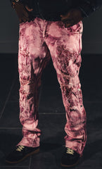 Vicious Rip & Repair Side Button Straight Leg Denim - Burgundy — product photo 1