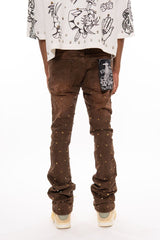 Embellish Rhinestone Denim - Dark Brown