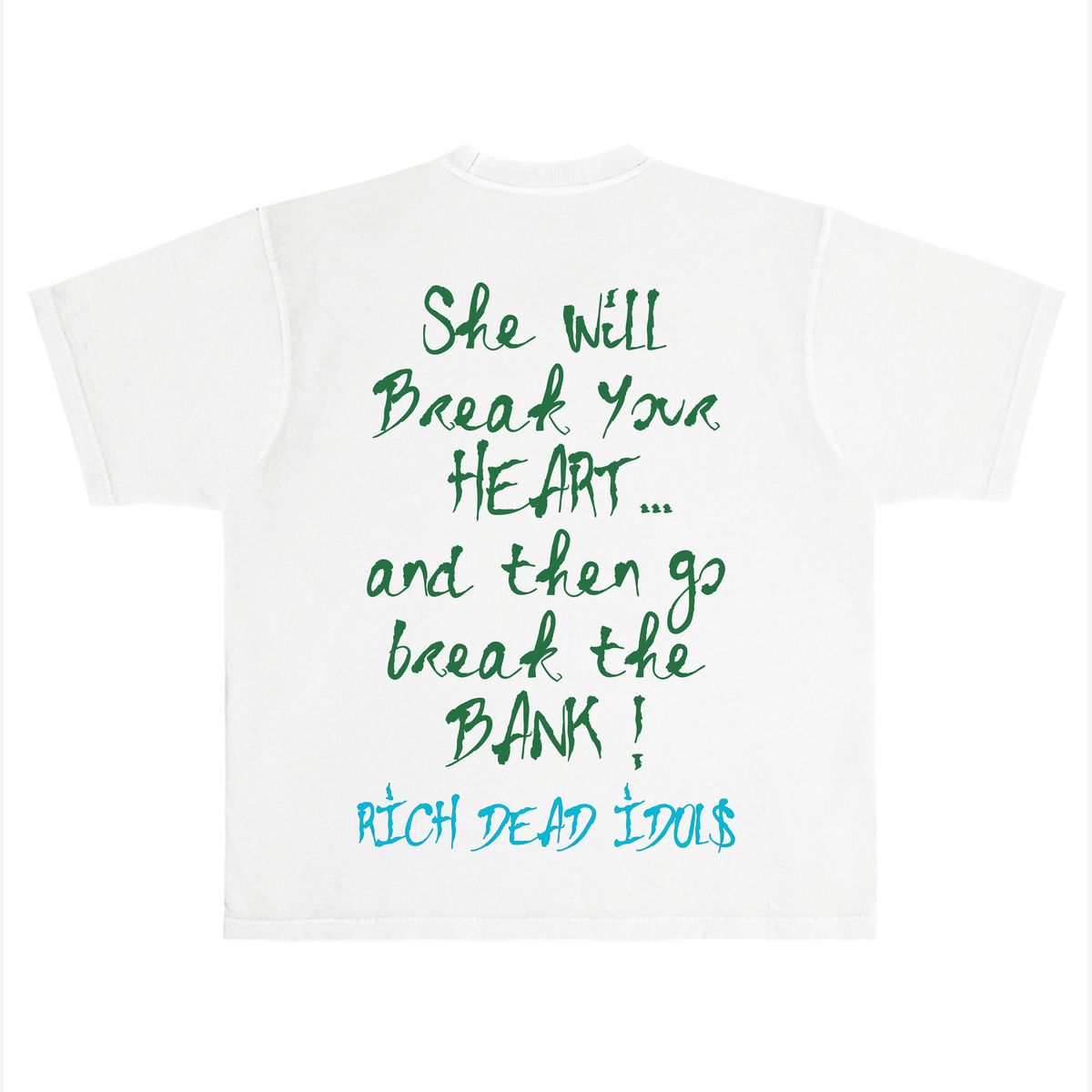 SOME RICH B!TCH T-SHIRT — WHITE & GREEN