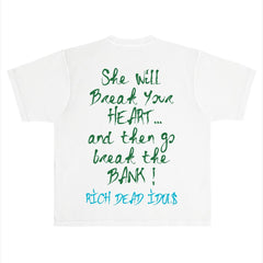 SOME RICH B!TCH T-SHIRT — WHITE & GREEN
