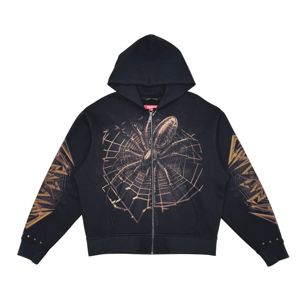 Oversized full zip hoodie Golden Spider image 0