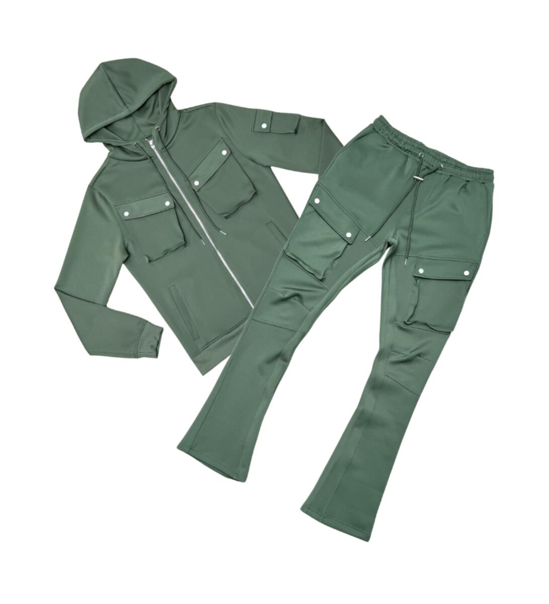 Tricot Hoodie Set Olive image 0