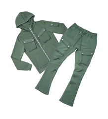Tricot Hoodie Set Olive image 0