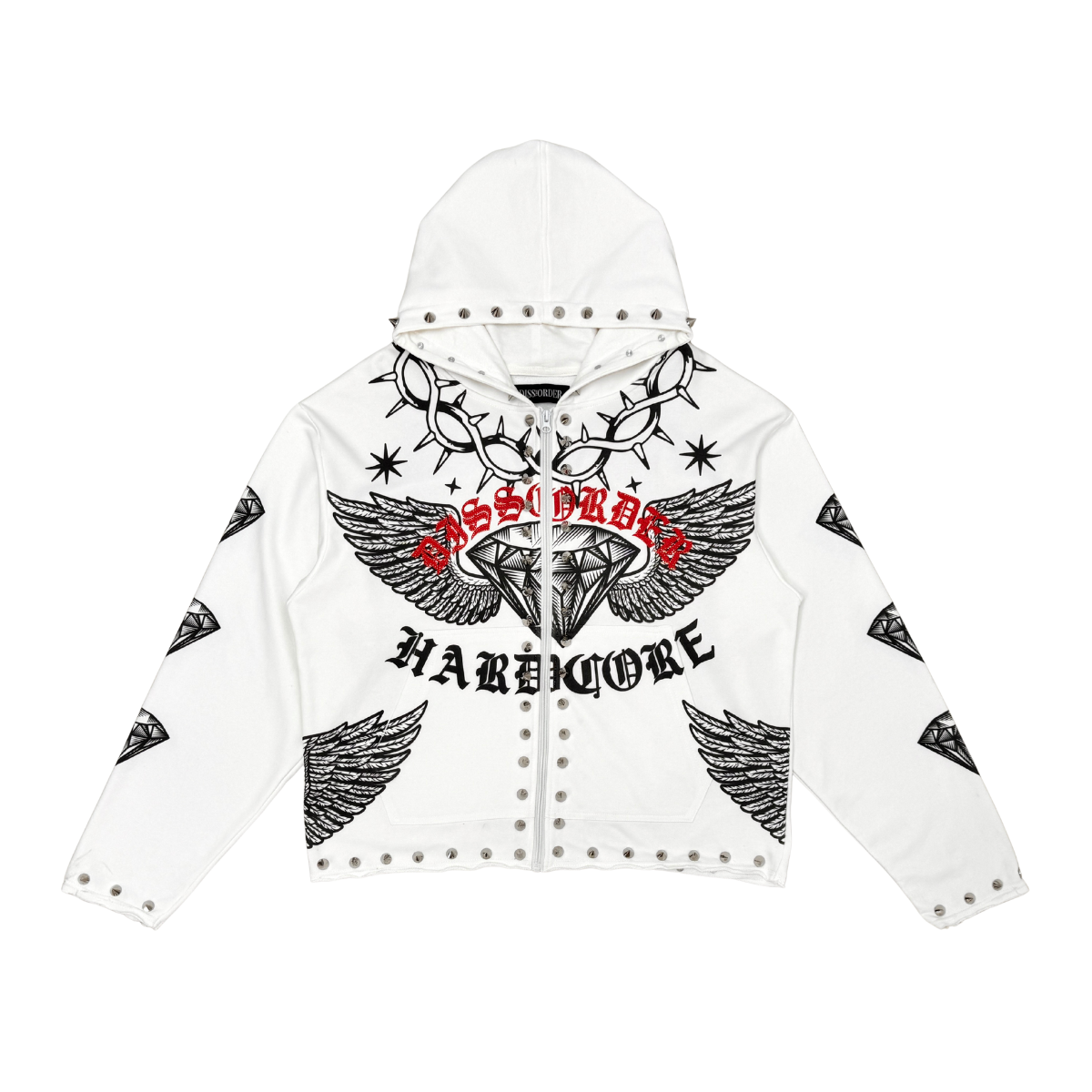 Diss the order zip up hoodie WHITE image 0