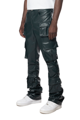 UTILITY PU STACKED PANTS OLIVE image 1