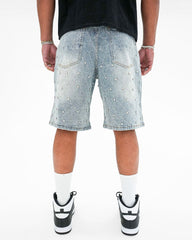 DENIM JAQUARD PATTERN WEAVE WITH CRYSTAL STONES image 1