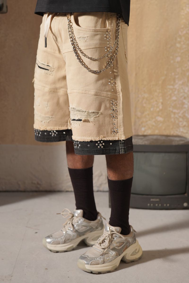 2Tone Embellished Jorts
