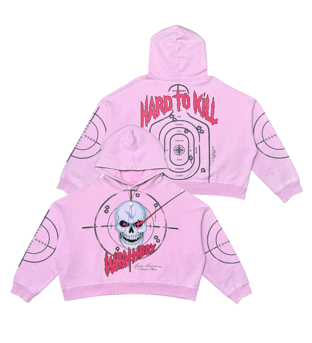 HARD TO KILL SKULL CROPPED HOODIE image 2