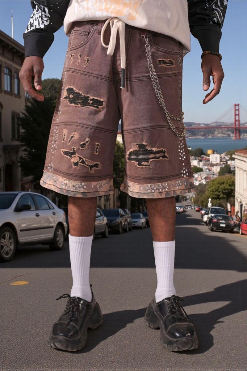 2Tone Embellished Jorts