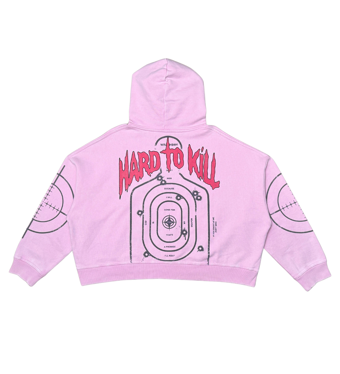 HARD TO KILL SKULL CROPPED HOODIE image 1