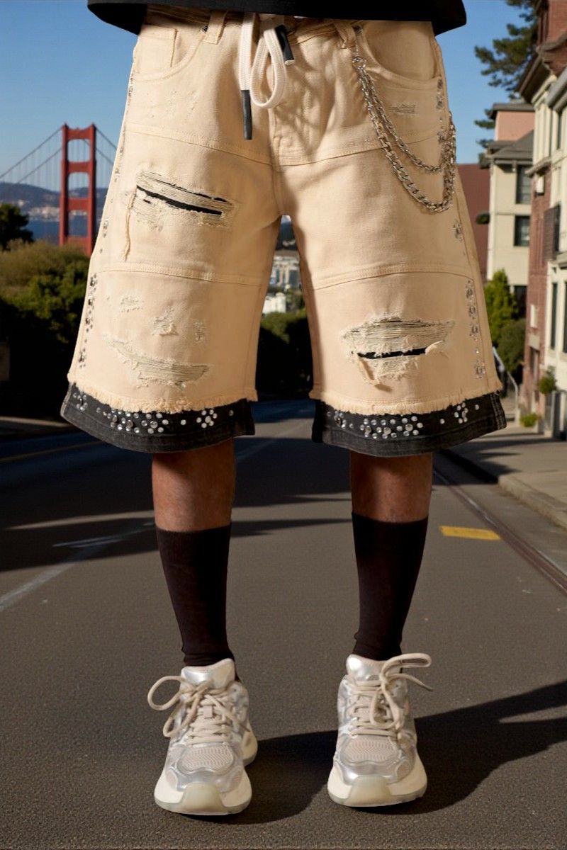 2Tone Embellished Jorts