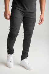SPARK RIPPED BIKER JET BLACK image 0