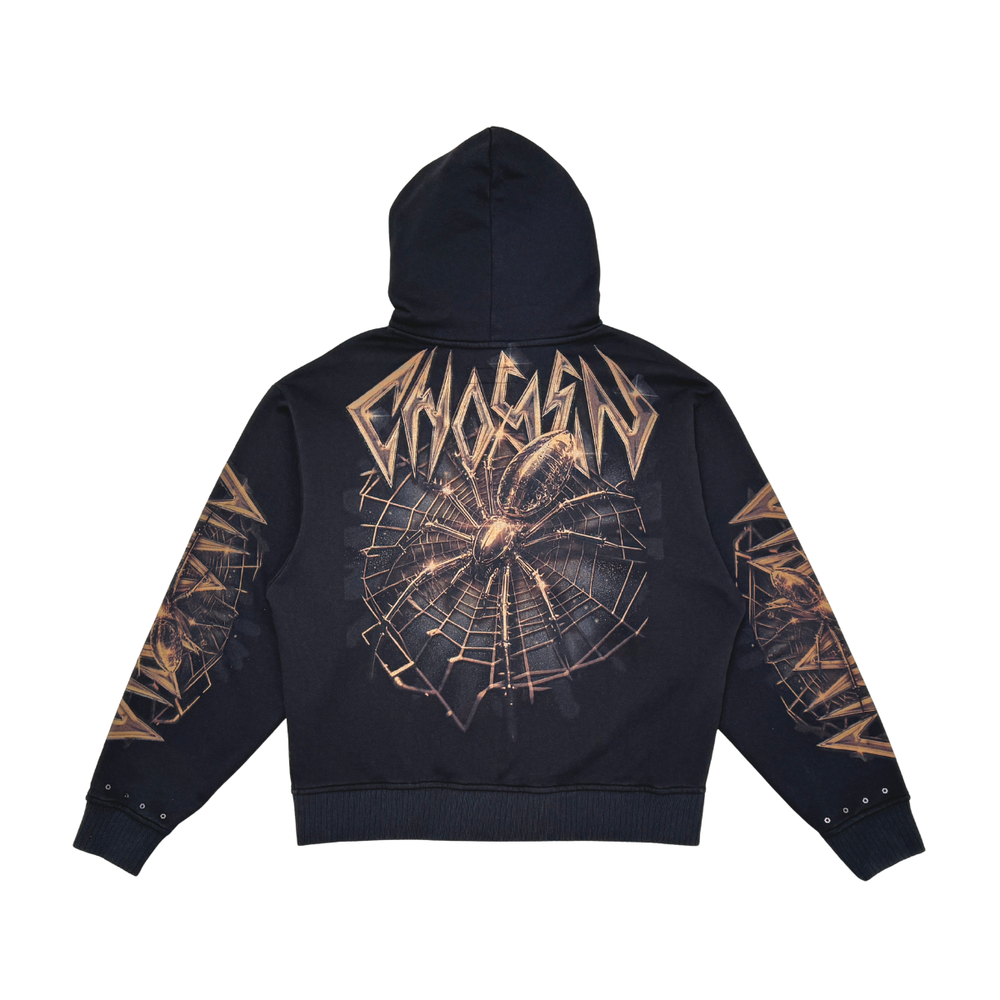 Oversized full zip hoodie Golden Spider image 1