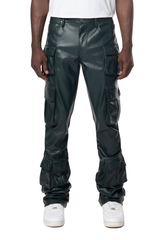 UTILITY PU STACKED PANTS OLIVE image 0