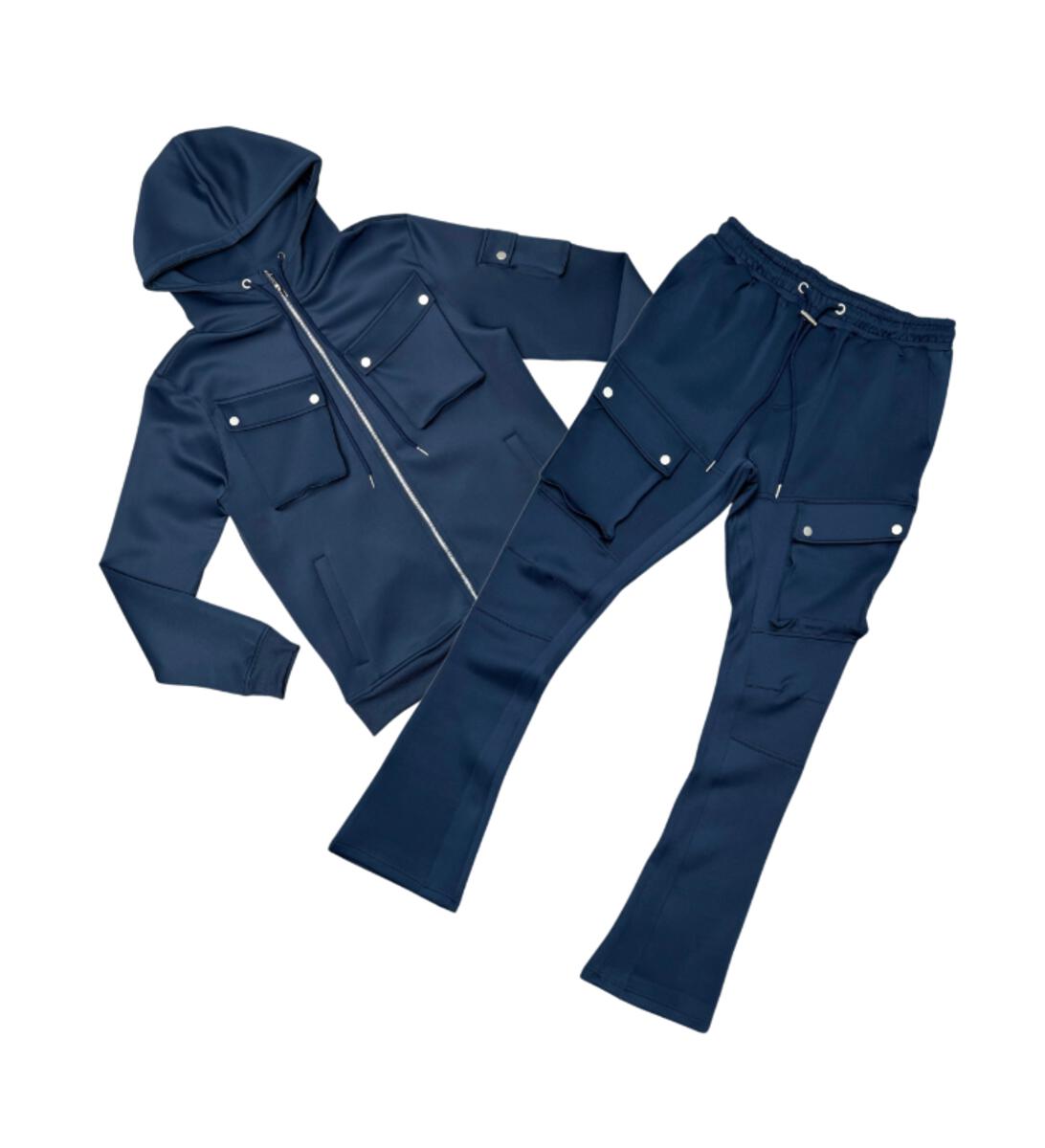 Tricot Hoodie Set Navy image 0