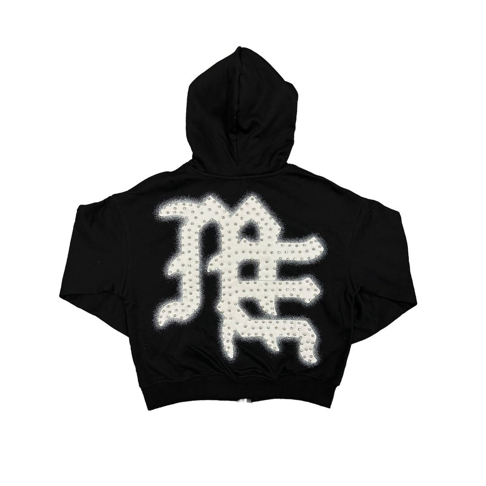 Black ‘End’ Rhinestone hoodie image 1