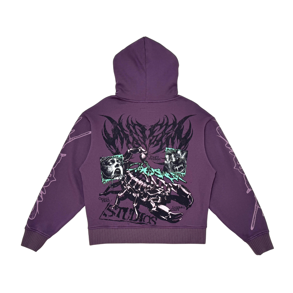 Oversized full zip hoodie Plum image 1