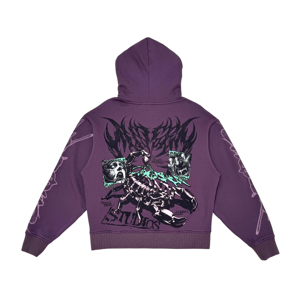 Oversized full zip hoodie Plum image 1