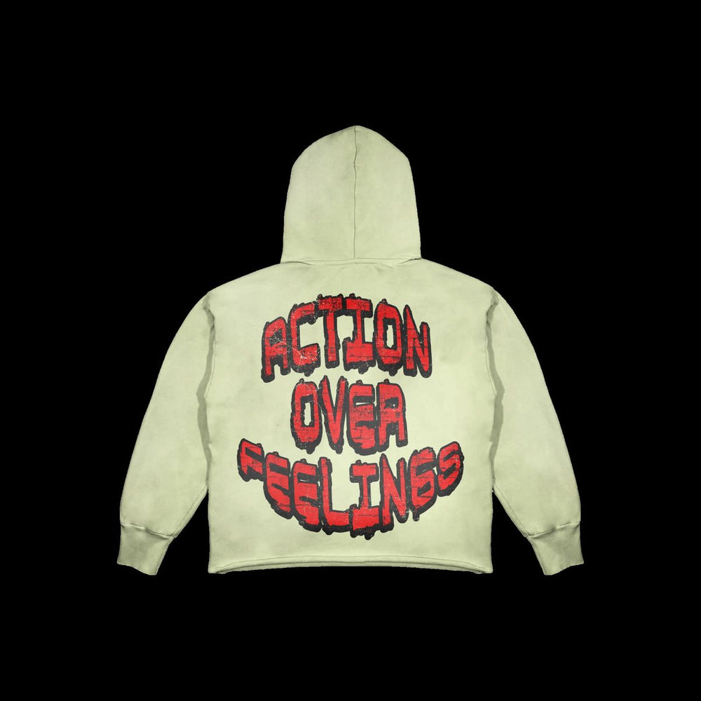 Motion studios hoodie cream and red image 1