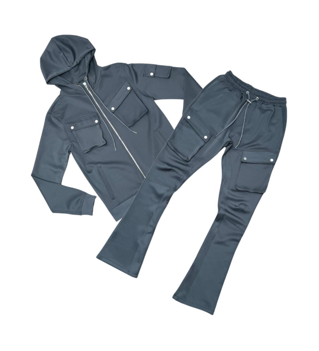 Tricot Hoodie Set Grey image 0