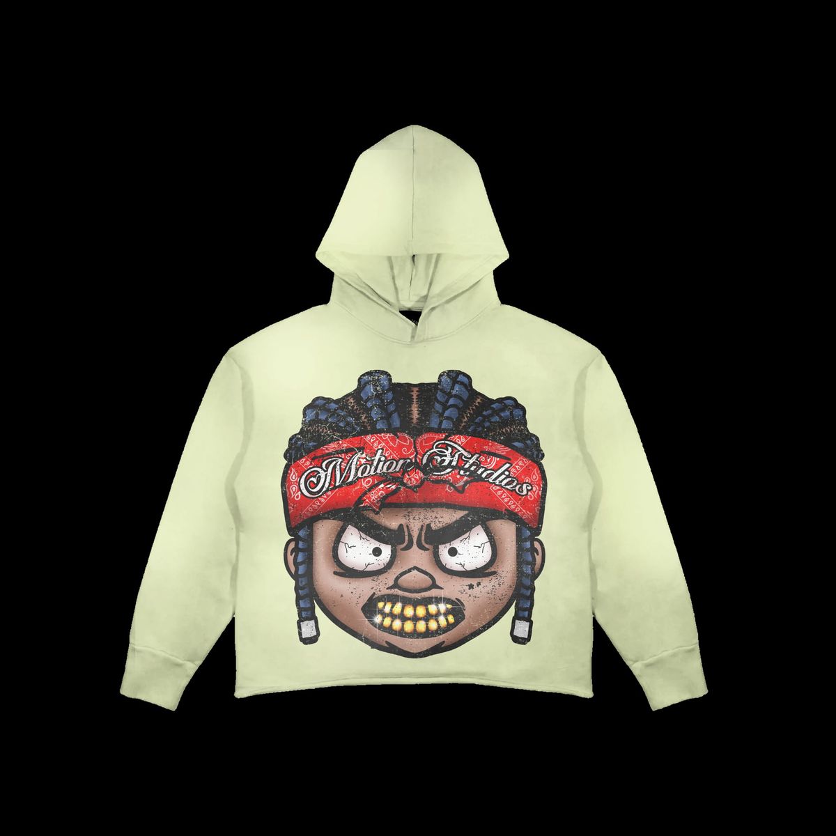 Motion studios hoodie cream and red image 0
